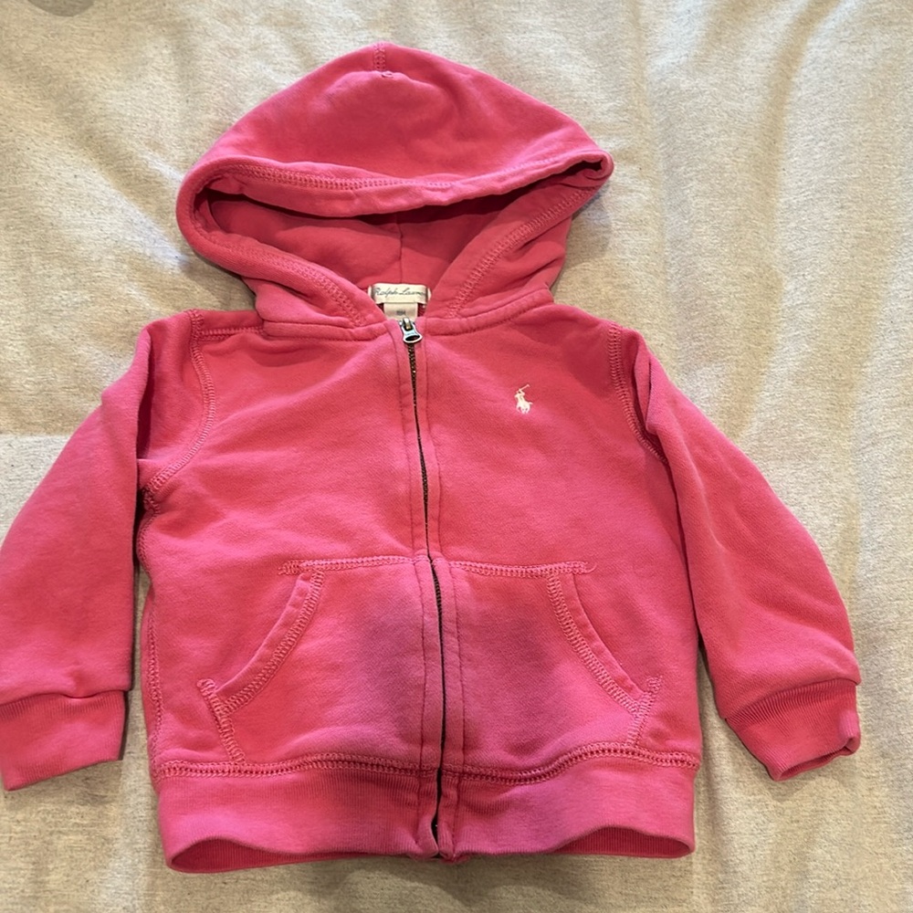 Ralph Lauren pink hoodie with polo horse